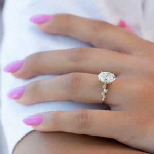 The Mia Set With A 2.5 Carat Oval Lab Diamond