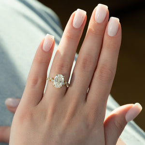 The Mia Set With A 2.5 Carat Oval Lab Diamond