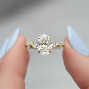 The Mia Set With A 2.5 Carat Oval Lab Diamond