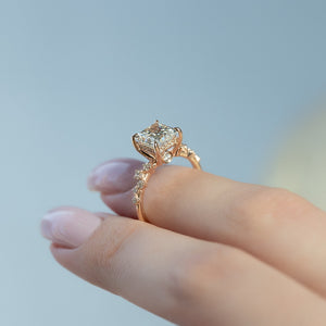 The Mia Set With A 3 Carat Princess Lab Diamond