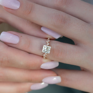 The Mia Set With A 3 Carat Princess Lab Diamond