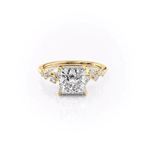 The Mia Set With A 2.5 Carat Princess Lab Diamond