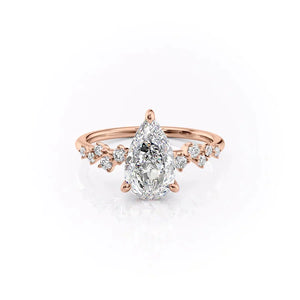 The Mia Set With A 2 Carat Pear Lab Diamond