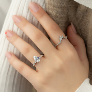 The Mia Set With A 1.5 Carat Pear Lab Diamond