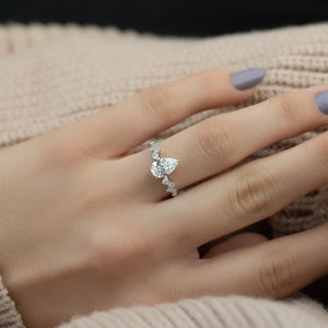 The Mia Set With A 1.5 Carat Pear Lab Diamond