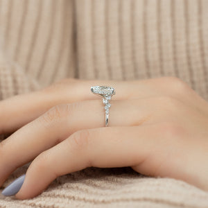 The Mia Set With A 1.5 Carat Pear Lab Diamond
