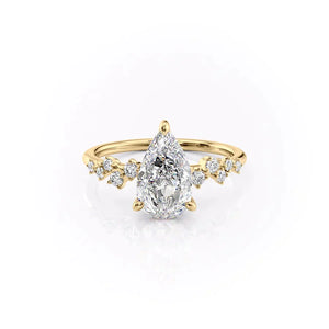 The Mia Set With A 1.5 Carat Pear Lab Diamond