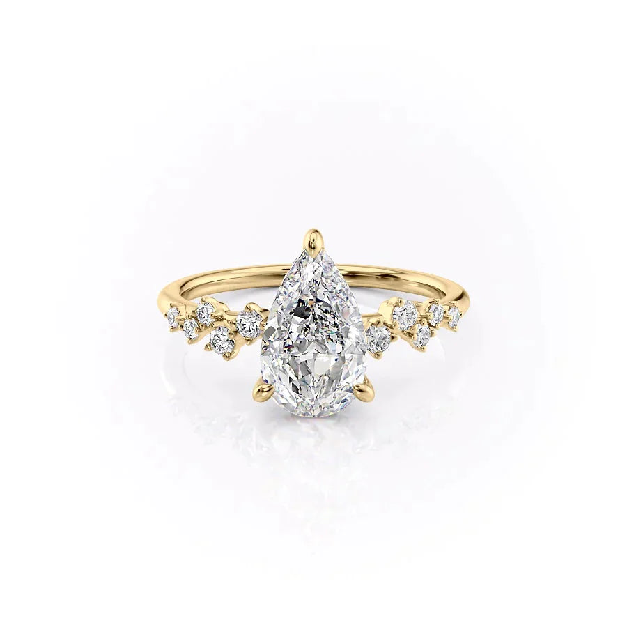The Mia Set With A 2.5 Carat Pear Lab Diamond