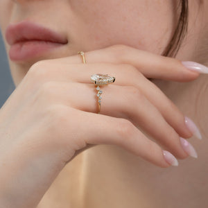 The Mia Set With A 1 Carat Pear Lab Diamond