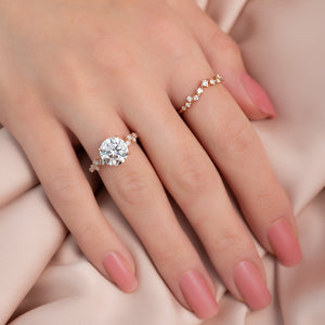 The Mia Set With A 1.5 Carat Round Lab Diamond