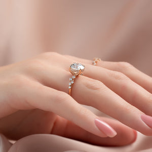 The Mia Set With A 1.5 Carat Round Lab Diamond