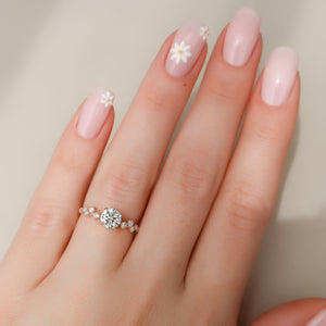 The Mia Set With A 1.5 Carat Round Lab Diamond