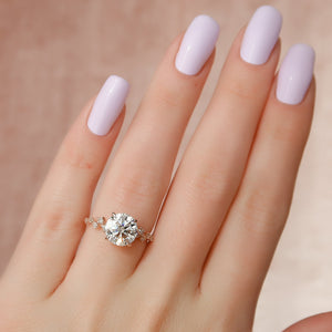The Mia Set With A 1.5 Carat Round Lab Diamond