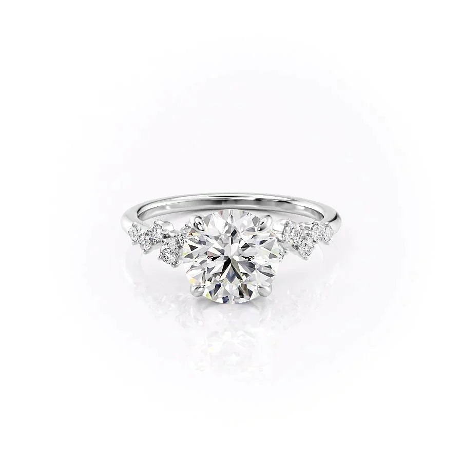 The Mia Set With A 2.5 Carat Round Lab Diamond