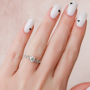 The Mia Set With A 1.5 Carat Round Lab Diamond