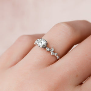 The Mia Set With A 1.5 Carat Round Lab Diamond