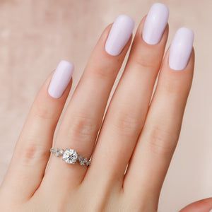 The Mia Set With A 1.5 Carat Round Lab Diamond
