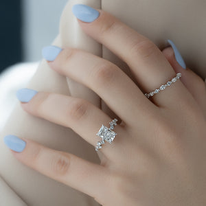 The Mia Set With A 3 Carat Radiant Lab Diamond