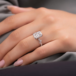 The Mia Set With A 3 Carat Radiant Lab Diamond
