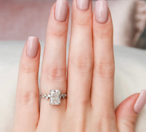 The Mia Set With A 3 Carat Radiant Lab Diamond
