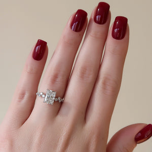 The Mia Set With A 3 Carat Radiant Lab Diamond