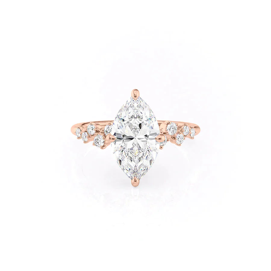 The Mia Set With A 2 Carat Marquise Lab Diamond