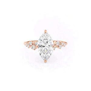 The Mia Set With A 1.5 Carat Marquise Lab Diamond