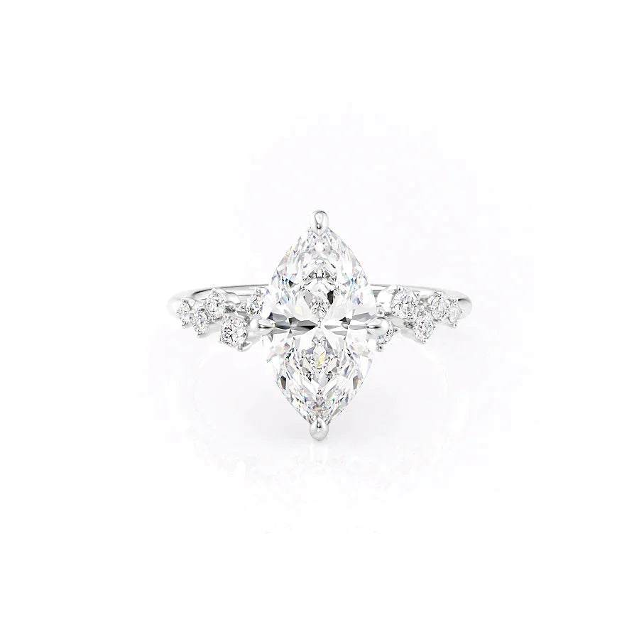 The Mia Set With A 2 Carat Marquise Lab Diamond