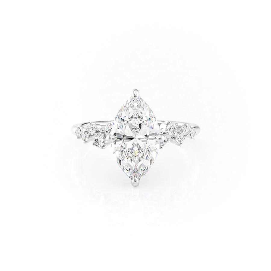 The Mia Set With A 1 Carat Marquise Moissanite