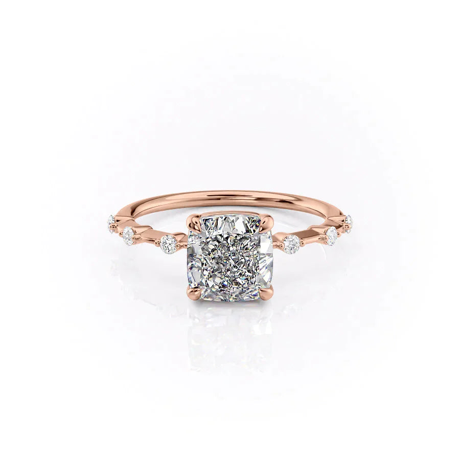 The Penelope Set With A 2 Carat Cushion Lab Diamond