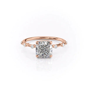 The Penelope Set With A 4.5 Carat Cushion Moissanite