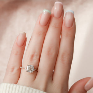 The Penelope Set With A 3 Carat Cushion Lab Diamond