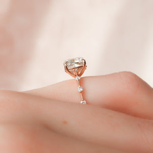 The Penelope Set With A 3 Carat Cushion Lab Diamond
