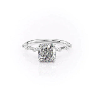The Penelope Set With A 3 Carat Cushion Lab Diamond