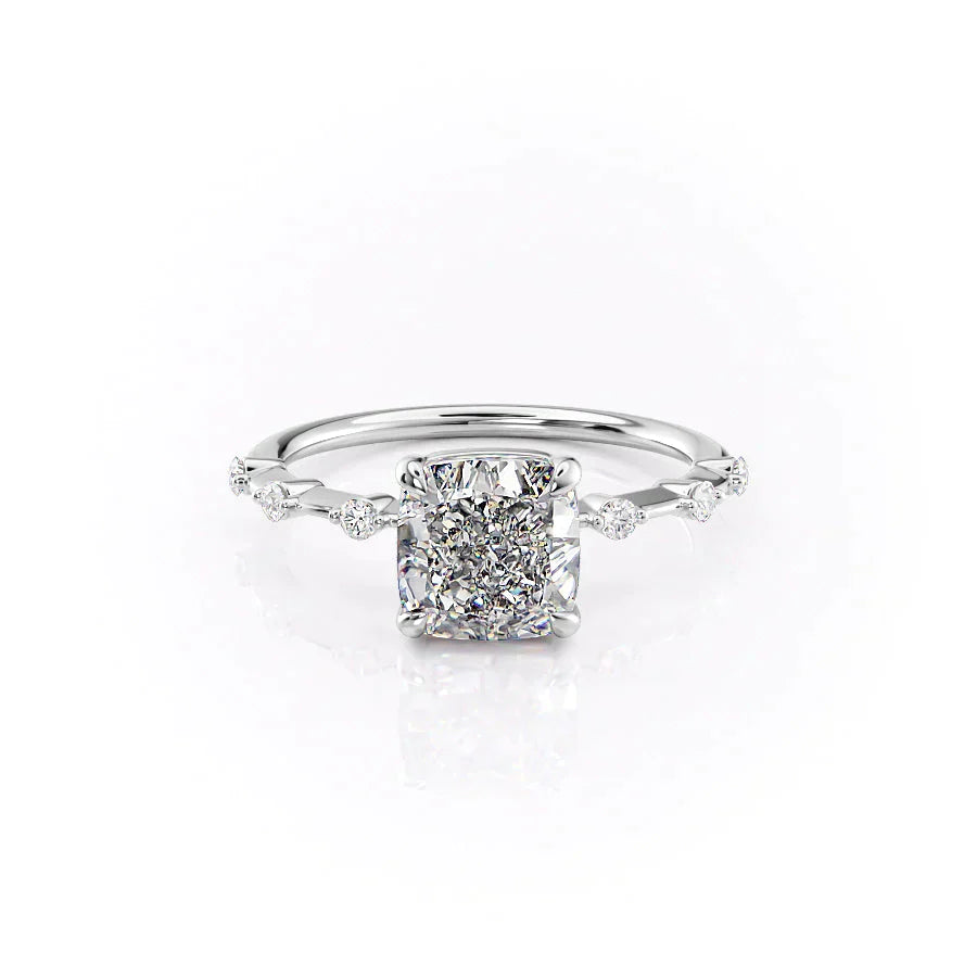 The Penelope Set With A 1 Carat Cushion Lab Diamond