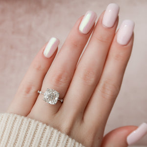 The Penelope Set With A 1 Carat Cushion Lab Diamond