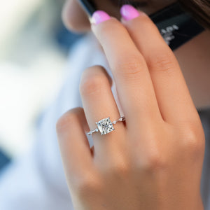 The Penelope Set With A 1 Carat Cushion Lab Diamond