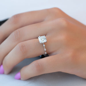 The Penelope Set With A 1 Carat Cushion Lab Diamond