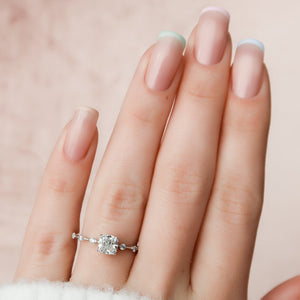 The Penelope Set With A 1 Carat Cushion Lab Diamond