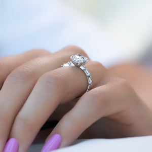 The Penelope Set With A 1 Carat Cushion Lab Diamond