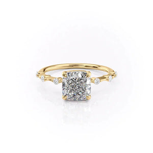 The Penelope Set With A 4.5 Carat Cushion Moissanite