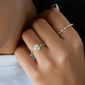 The Penelope Set With A Cushion Moissanite
