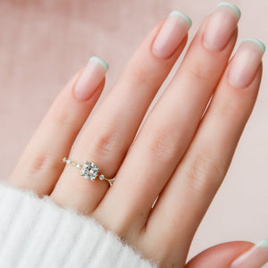 The Penelope Set With A 2 Carat Cushion Lab Diamond