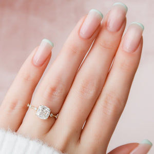 The Penelope Set With A Cushion Moissanite