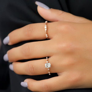 The Penelope Set With A 2.5 Carat Elongated Cushion Lab Diamond