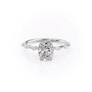 The Penelope Set With A 1.5 Carat Elongated Cushion Moissanite