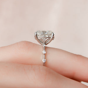The Penelope Set With A 2 Carat Elongated Cushion Lab Diamond