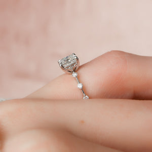 The Penelope Set With A 2 Carat Elongated Cushion Lab Diamond