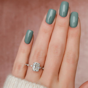 The Penelope Set With A 2 Carat Elongated Cushion Lab Diamond