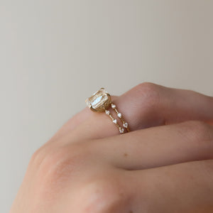 The Penelope Set With A 1 Carat Elongated Cushion Lab Diamond